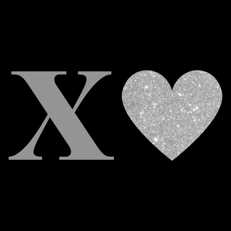 Buchstabe x silbernes Herz