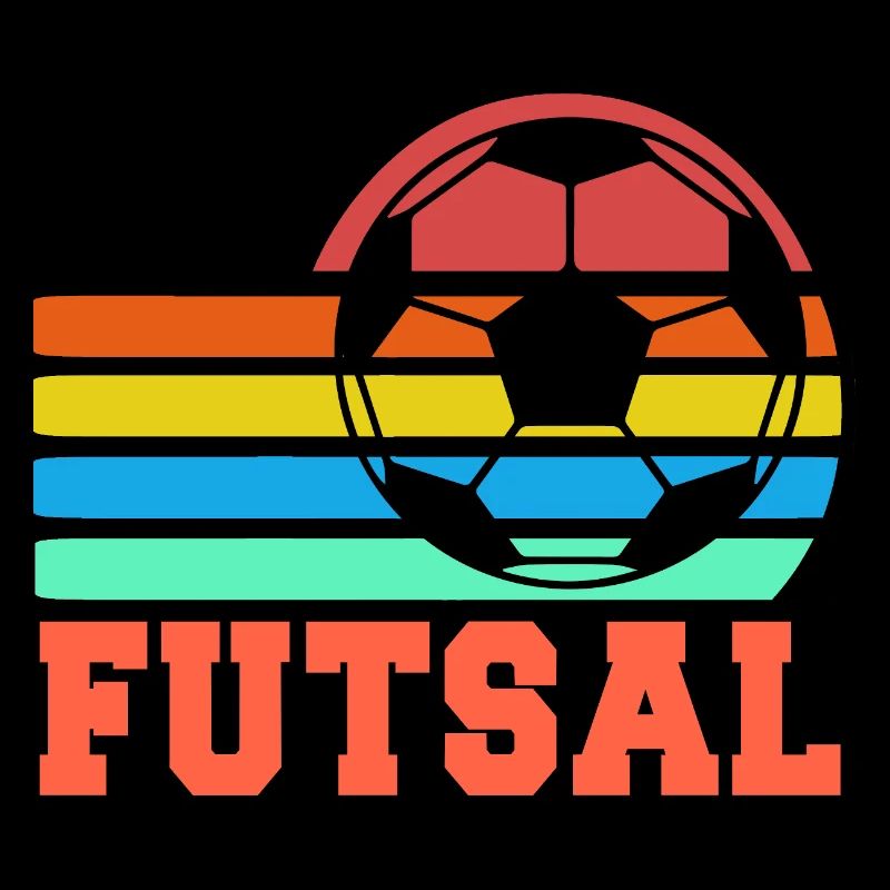 Futsal Retro Rainbow Soccer Ball Statement