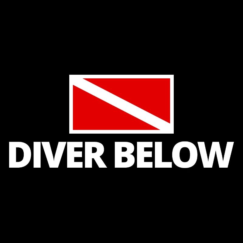 Plongeur sous le drapeau de plongée blanc