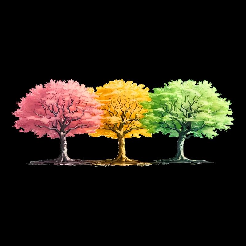 Trees Colorful Fantasy Forest