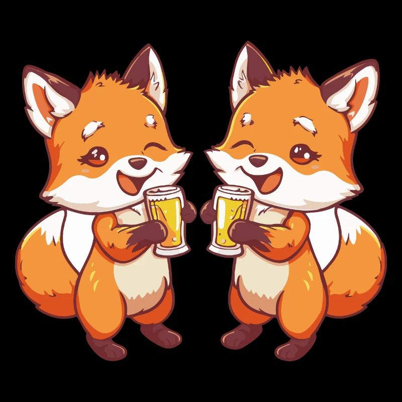 Fuchs Comic Bier Lustig Saufen