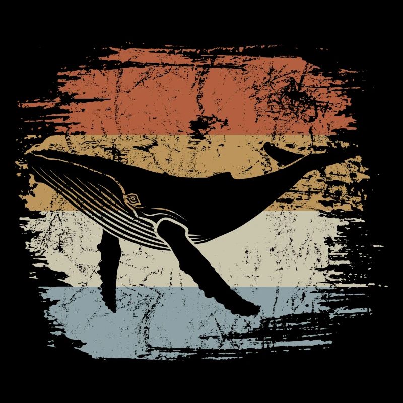 Whale - Humpback Whale - Retro - Gift