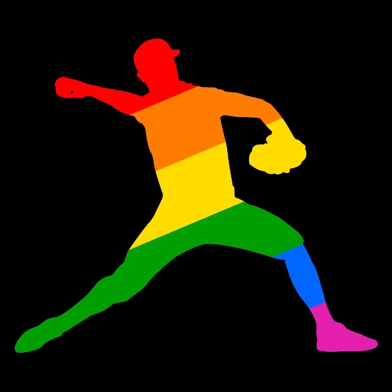 Rainbow Baseball Player Gift