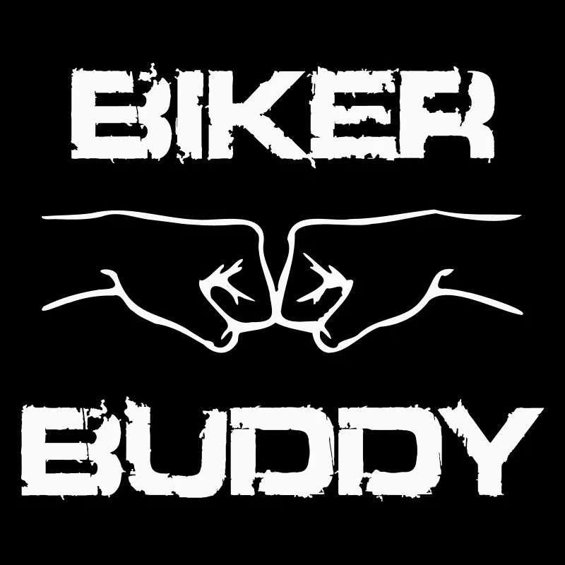 BIKER BUDDY BRO FIST white customizable