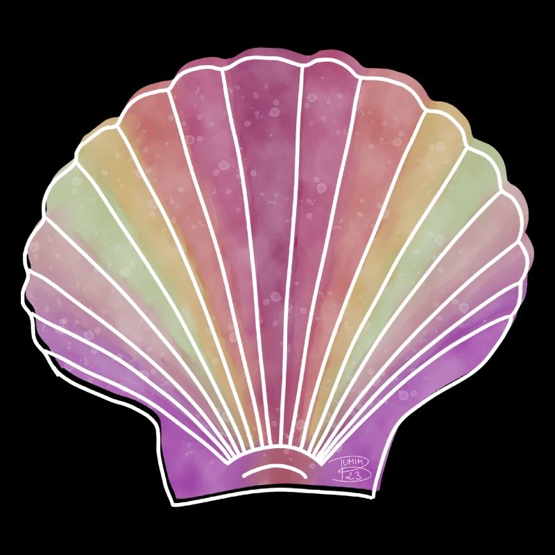 "Scallop", Boho Line Art Design, "Shells"