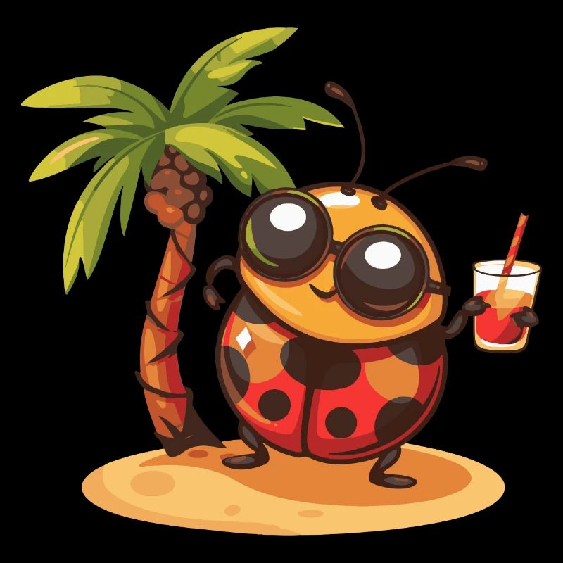 Ladybug Summer Beach Vacation