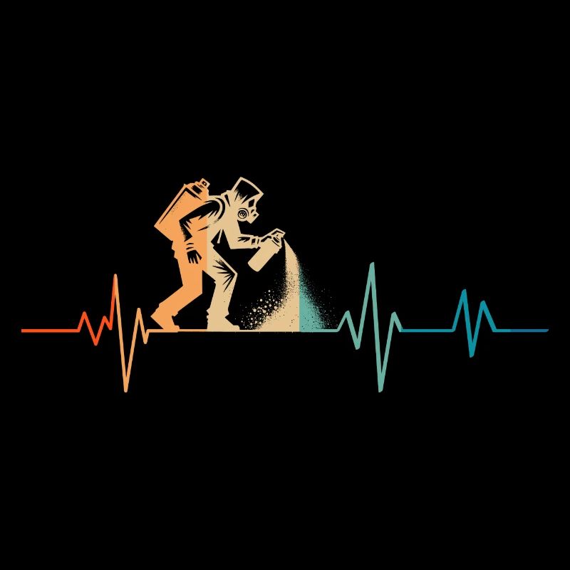 Retro Heartbeat Graffiti