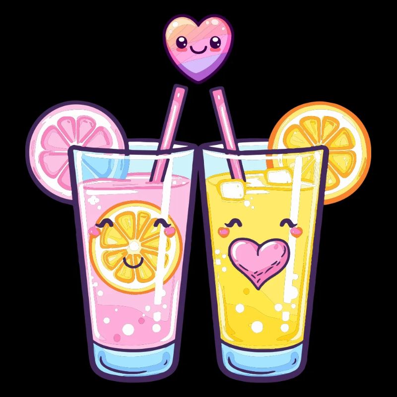 Lemonade Couple Love Drink Heart Comic