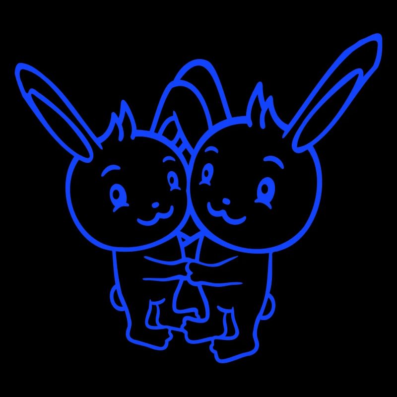 2 lapins deux amis équipe équipage couple câlin mignon