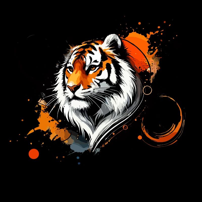 Tigre aquarelle coloré
