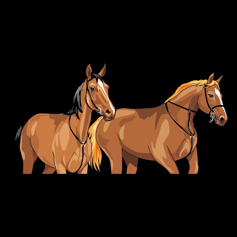 Two beautiful brown horses