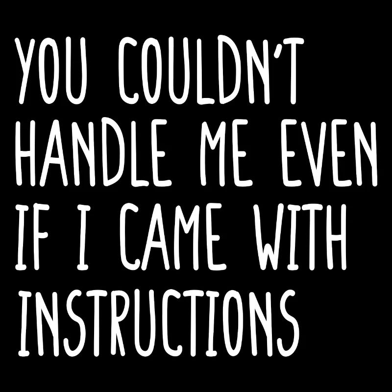 You Couldn't Handle Me I Came With Instructions