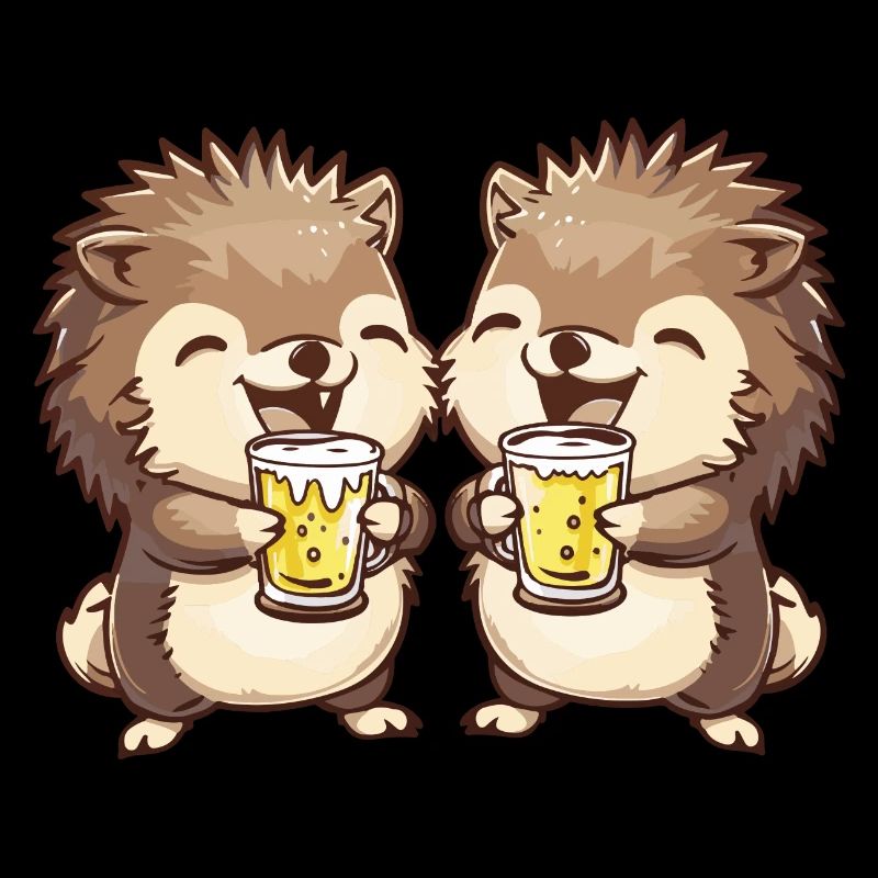 Igel Comic Bier Lustig Saufen