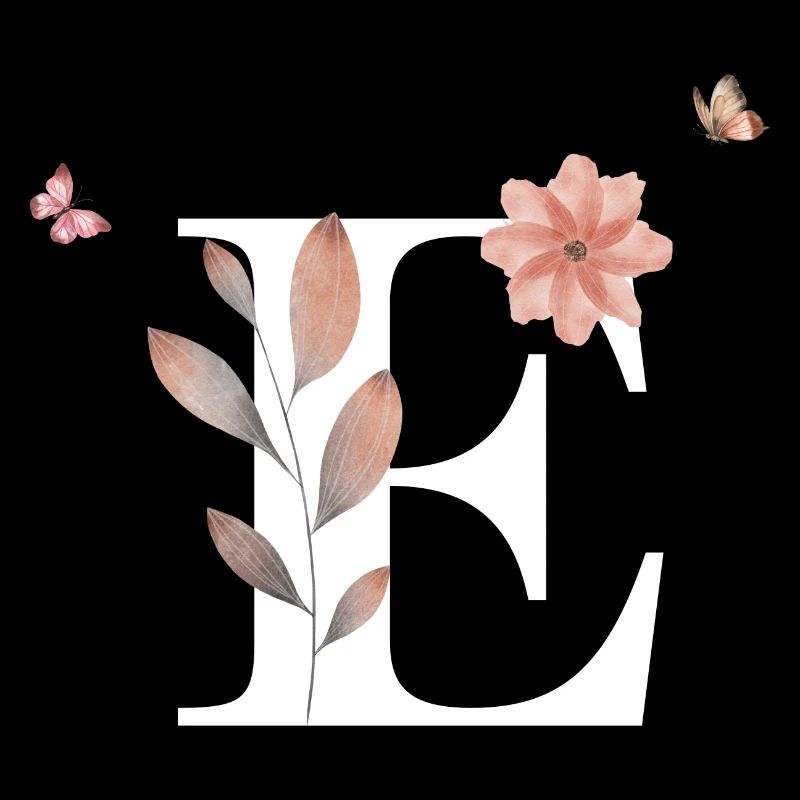 Buchstabe e Wildblumen Aquarelle