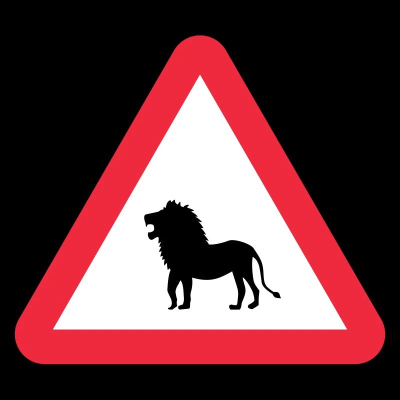 Caution Lion Warning