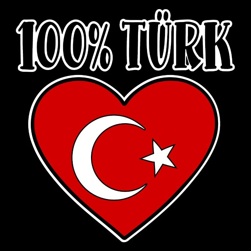 100 % turc Drapeau de la Turquie Coeur