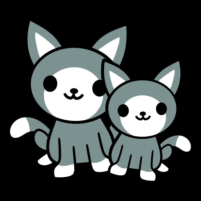 2 Katzen Freunde Team Crew Zwei Haustier Kätzchen