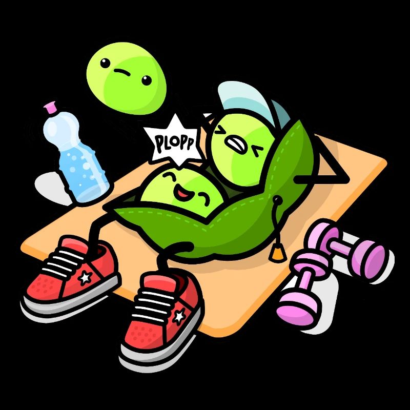 Kawaii pea pod during workout