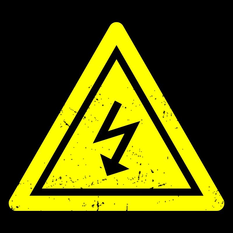 Electricians and electronics technicians saying caution electricity