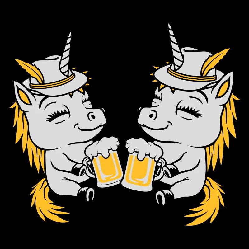 Bier Anstoßen Einhorn Team