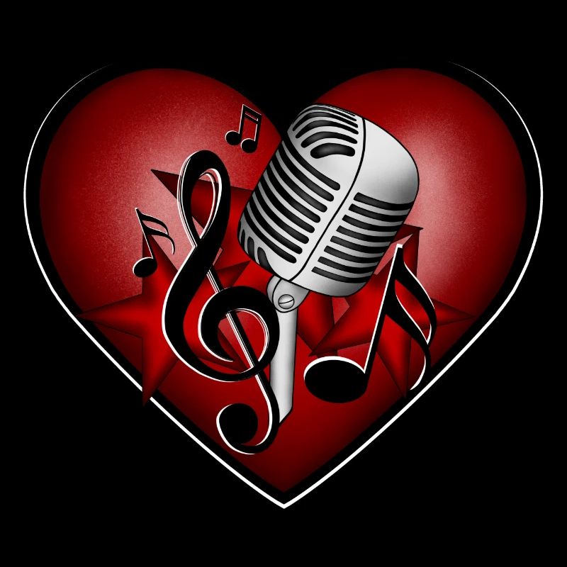 Clef de microphone Stars Heart