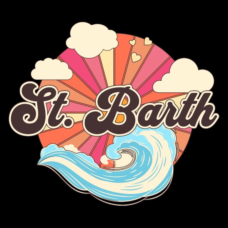 Saint Barthelemy Retro 80s Beach