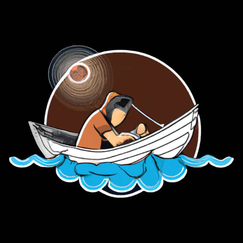 Fischer im Mondschein Mit Kind