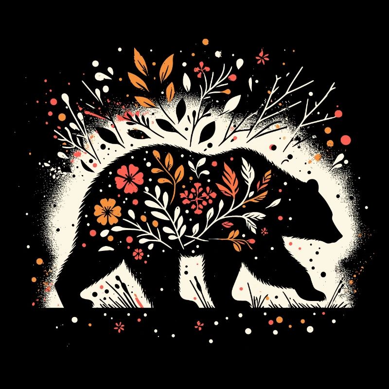 Ours décoré de fleurs