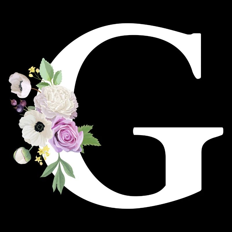 Lila Blumenbuchstabe g