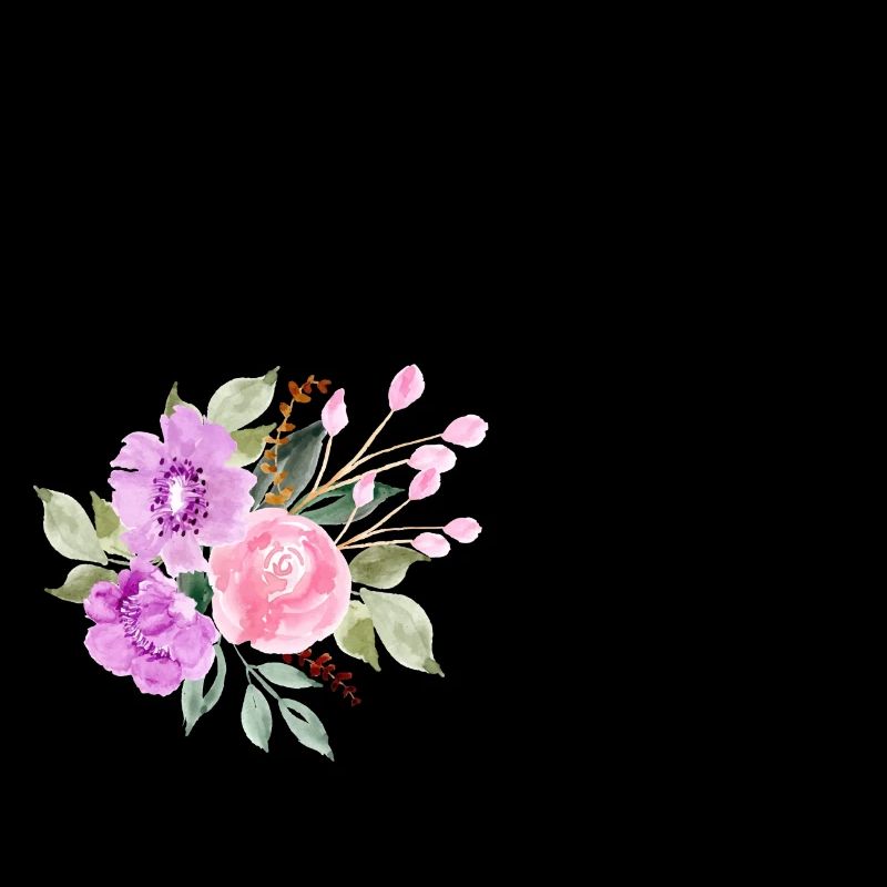 Lettre u floral violet