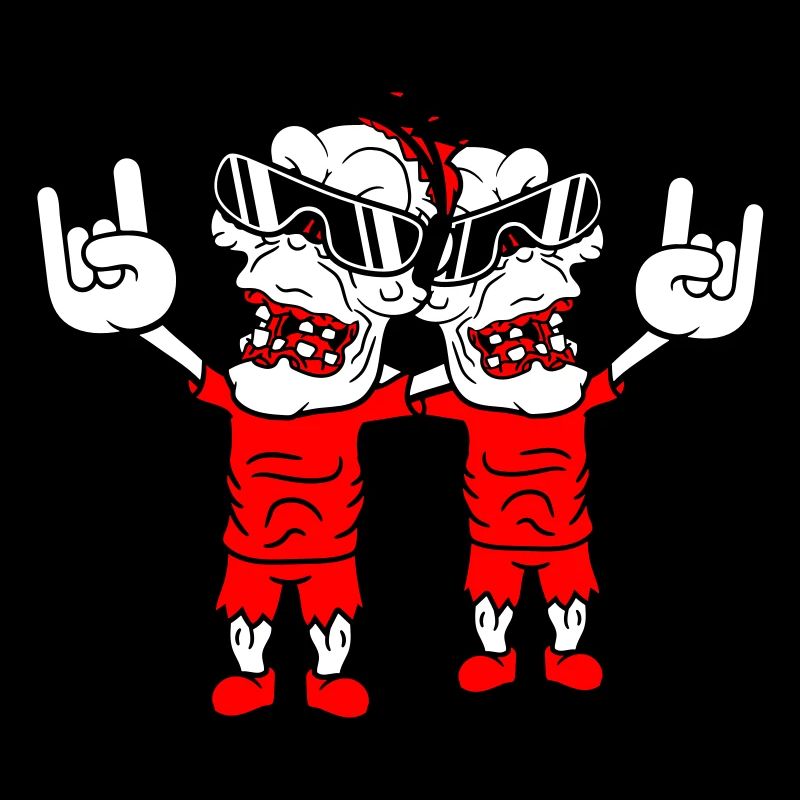 2 DJ Zombies Untote Horror Halloween Party Freunde