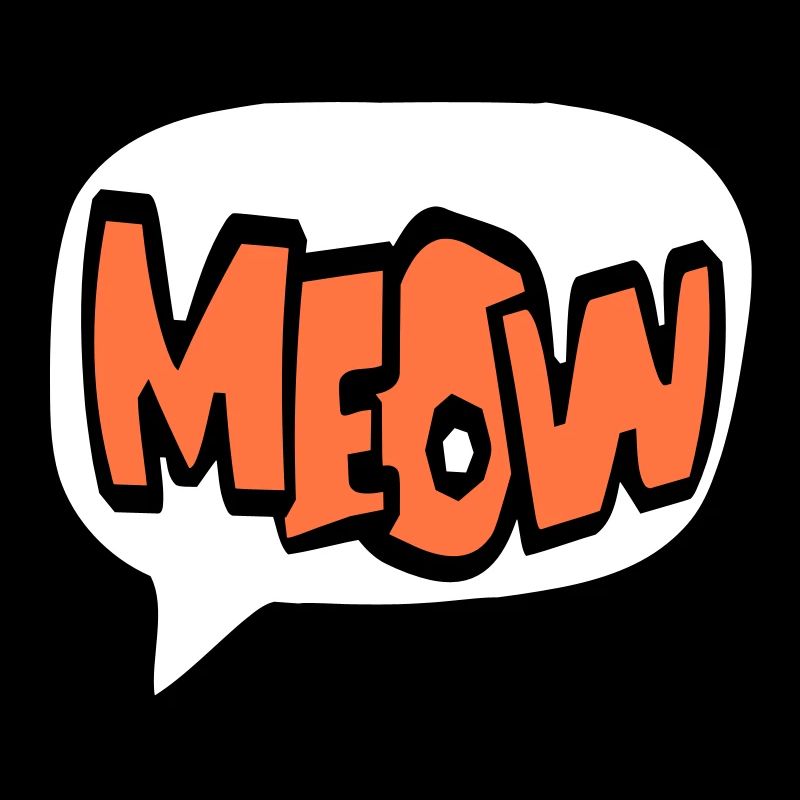 Meow Katze Miau Buchstaben Sprechblase Text Zitat