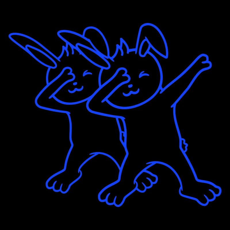 2 Bunnies Dabbing Dab Dance Pose Dancing Friends Team