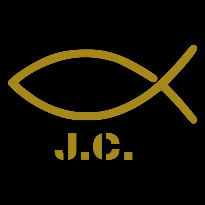 Fish Christianity gold with caption