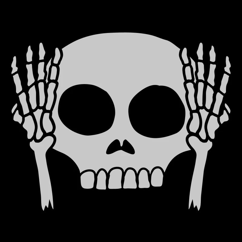 Hands in front of ears Skull