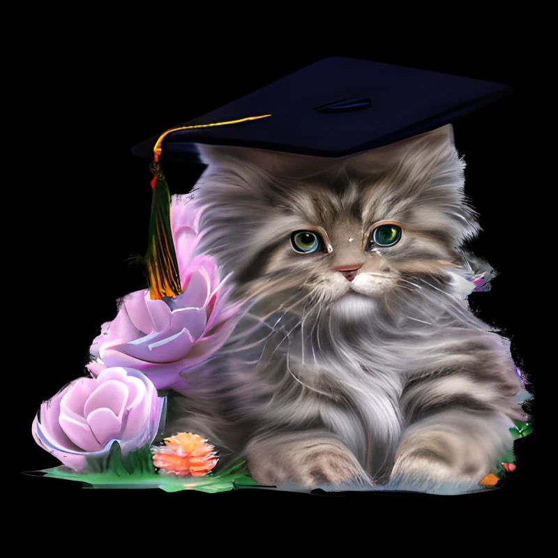 Bachelor Schulabschluss Maine Coon Absolvent Katze