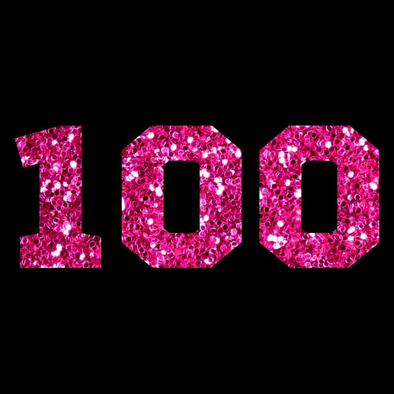 Number 100 Pink Glitter - 100th Anniversary