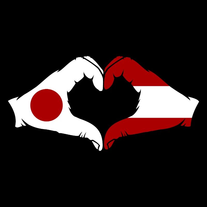 Japan Austria Hands Heart Shape