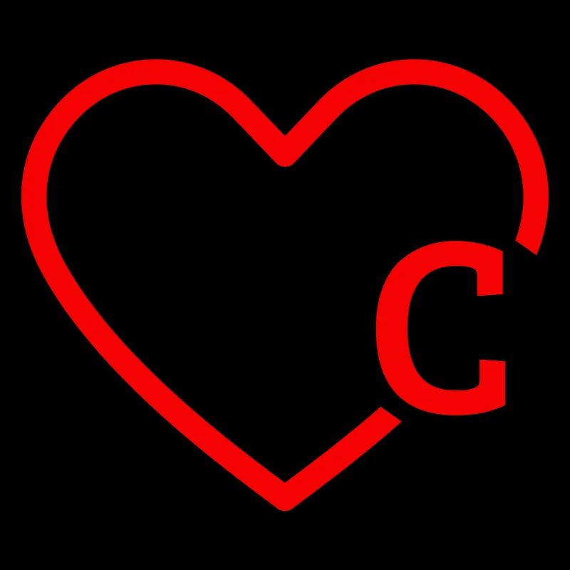 letter c red heart