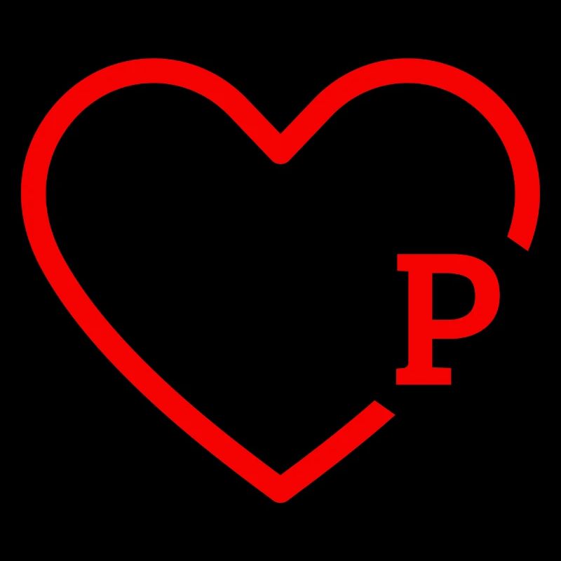 Buchstabe P Rotes Herz