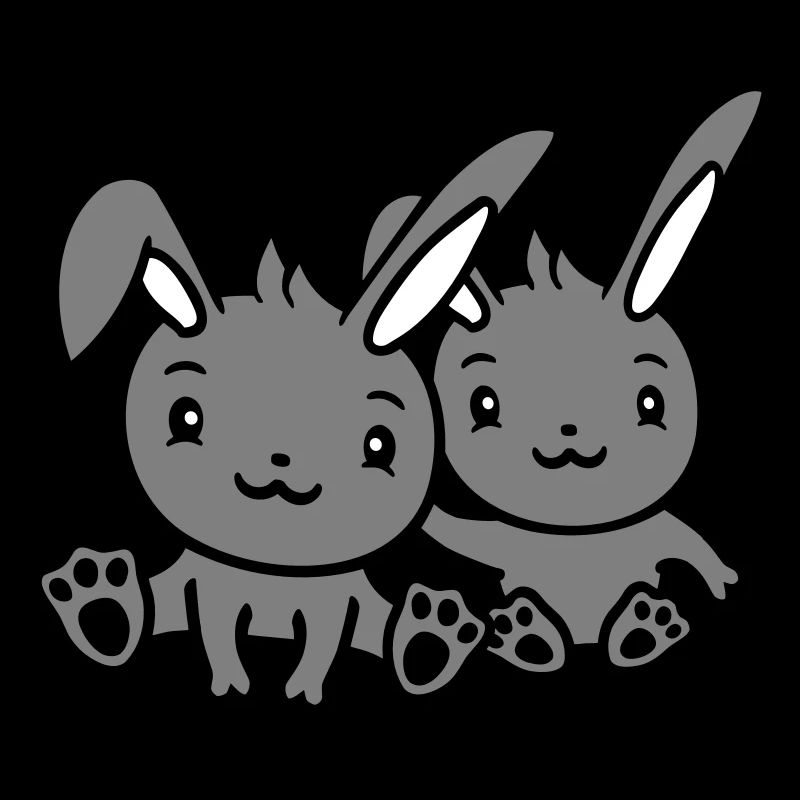 2 Hasen Freunde Team Crew Paar Zwei Glückliche