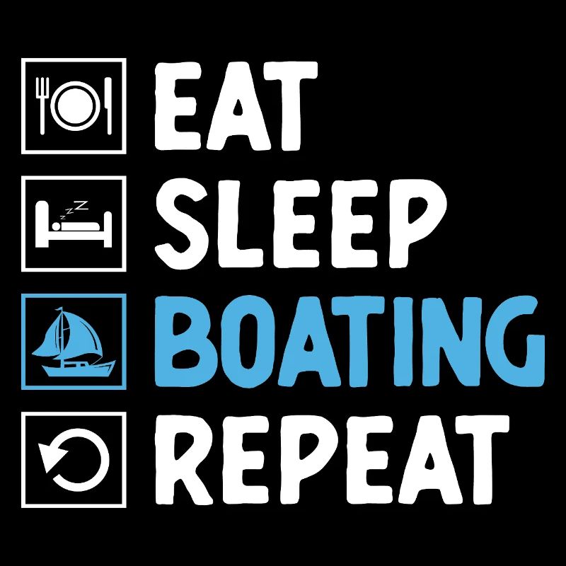 Essen, Schlaf, Bootfahren, Paddelboot