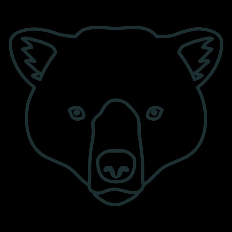 Grizzly Bear 1 color bear face