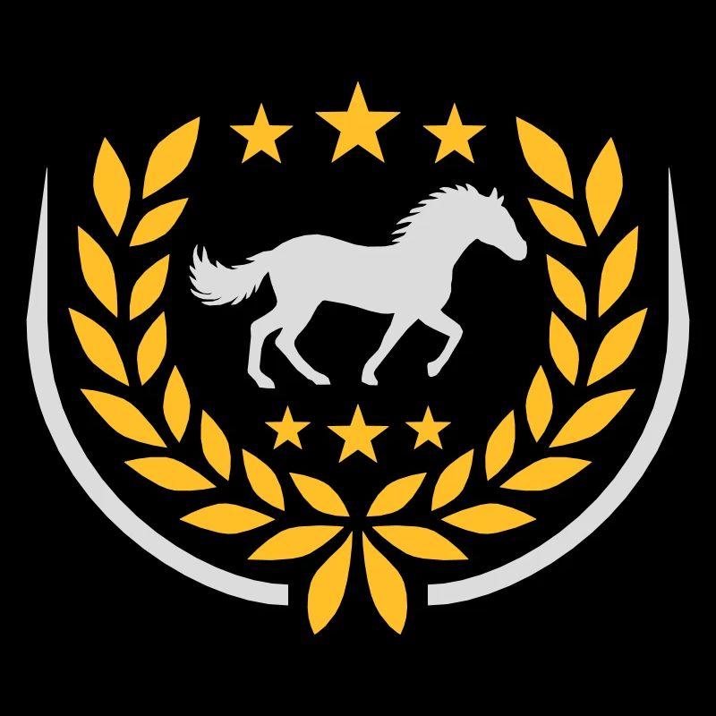 Lorbeerkranz Pferd Sterne Wappen