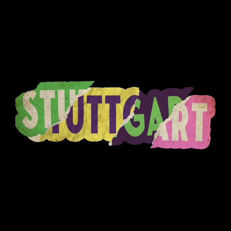 Stuttgart Germany City Font Punk Retro