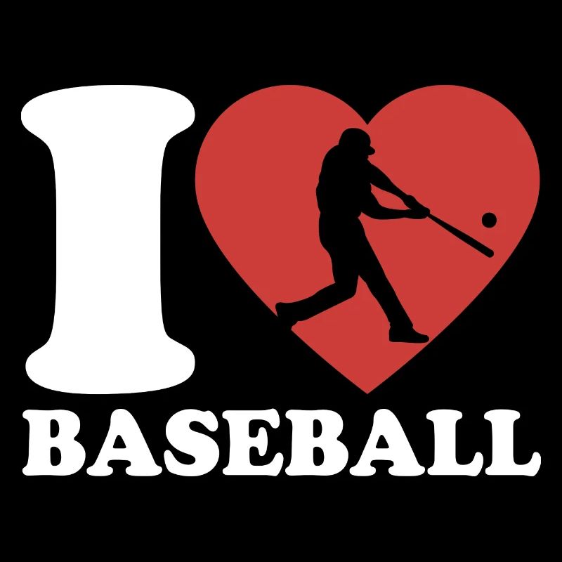 J'aime le baseball - Coeur - Hobby