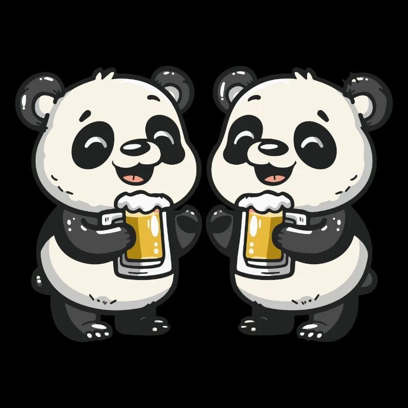 Panda Comic Bière Drôle Alcool
