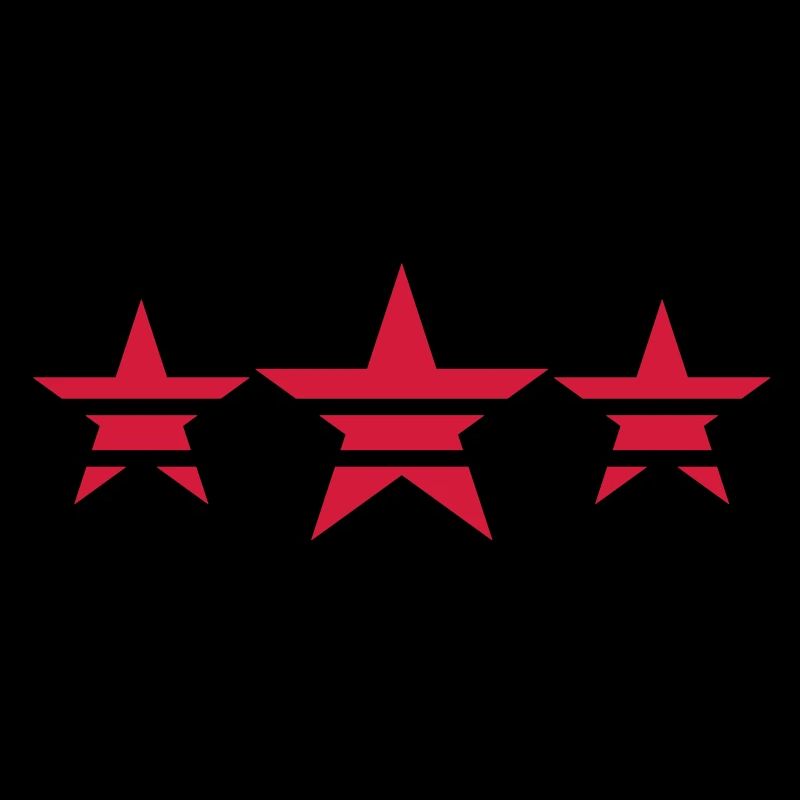 Three stars with stripes