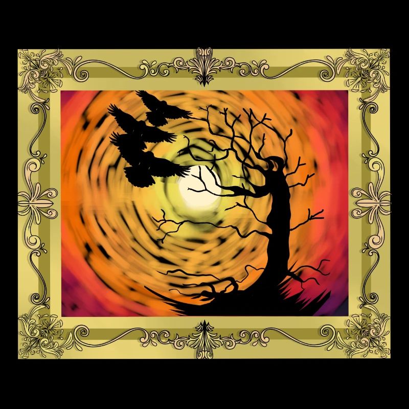 Occult Spiritual Ravens Crows Birds Nature Tree