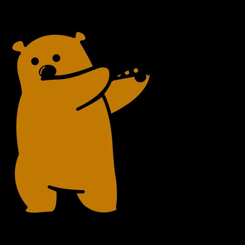 Bear plays flute